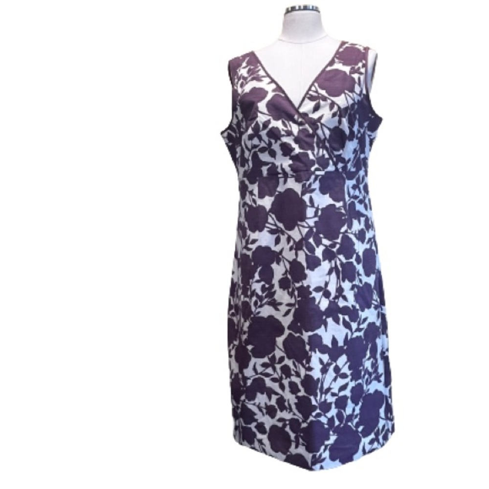 Boden Purple and White Floral Sleeveless Dress. Sixe 12R